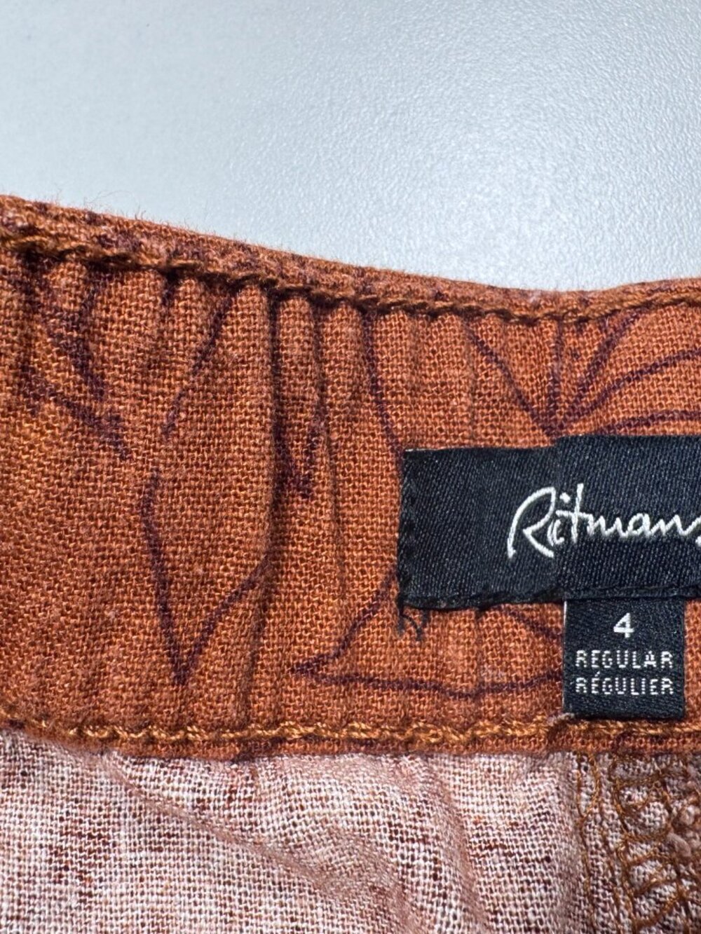 Reitmans Linen Blend Leaf Print Pull-On Shorts – Size 4 - Picture 7 of 10